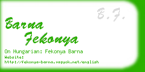 barna fekonya business card